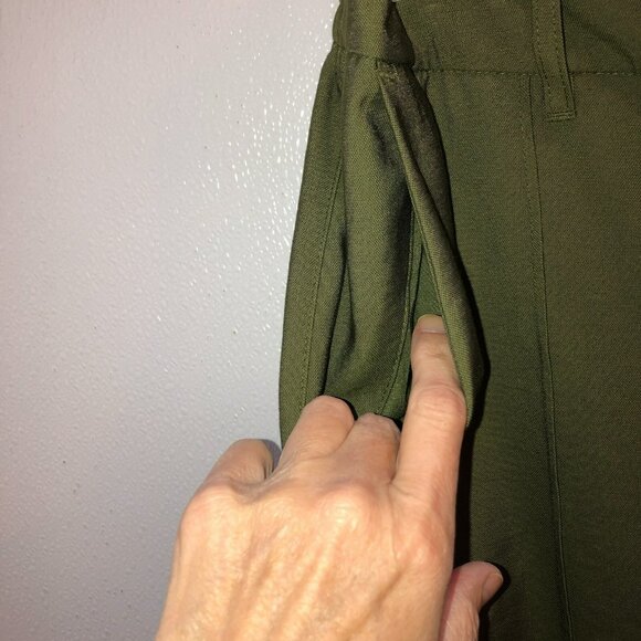 A New Day Slim Ankle Pants Green Elastic In Back Of Waist Side Pockets Size 14 - Picture 6 of 12